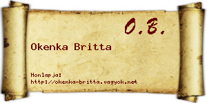 Okenka Britta névjegykártya